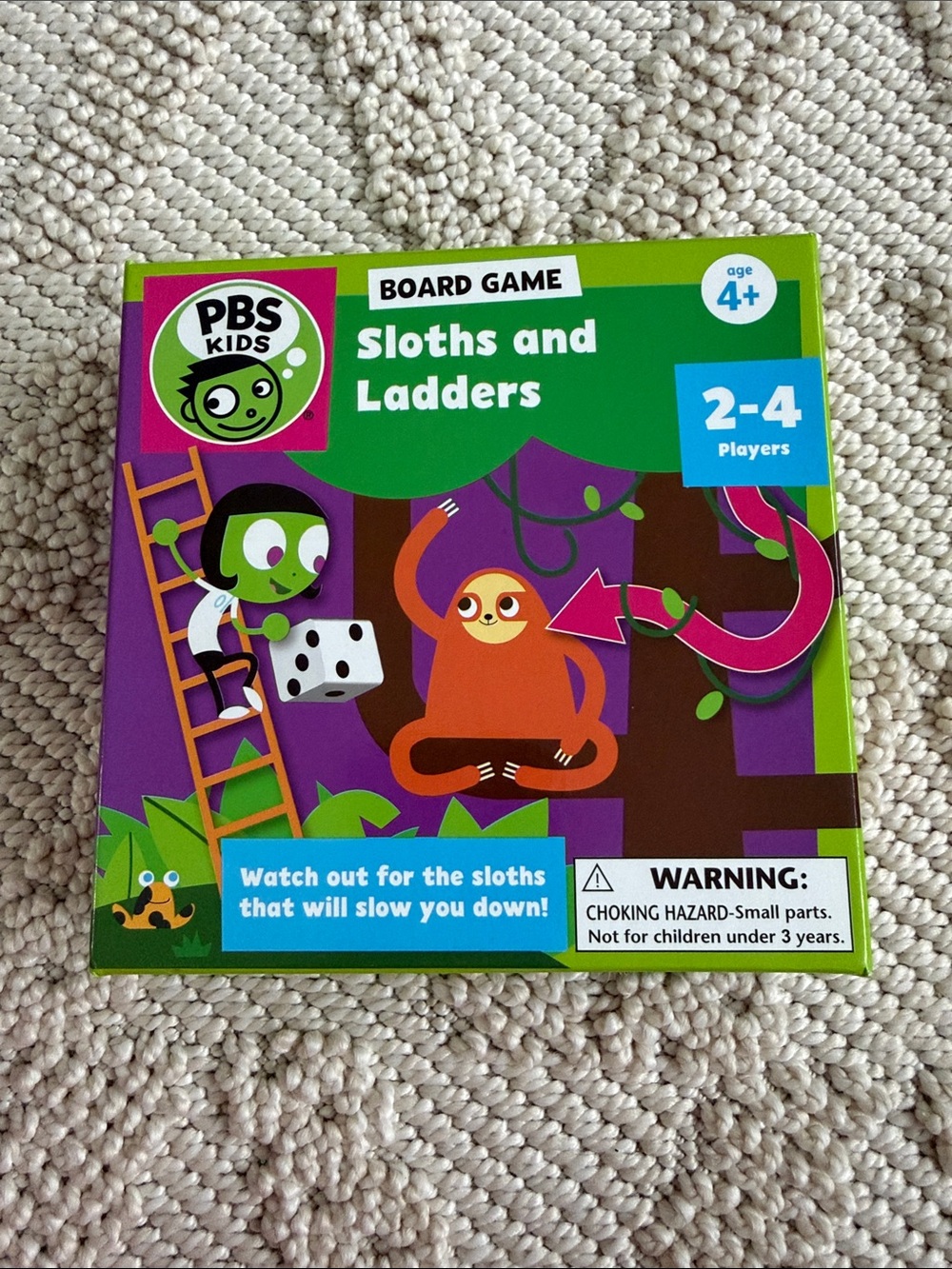 Sloths and Ladders Board Game - Purple/Green